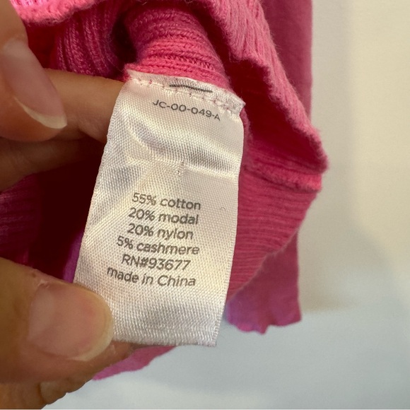 JCP Cashmere Blend Sweater Button Cardigan / Pink / S - Picture 8 of 8